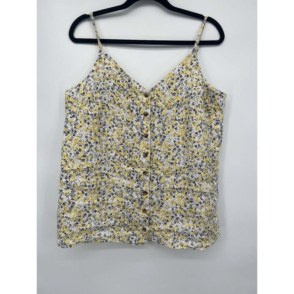 Marks & Spencer Linen V Neck Button Fastening Double Straps  Size ‎ 14